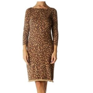 NWT Lauren Ralph Lauren Leopard Fitted Dress size S
